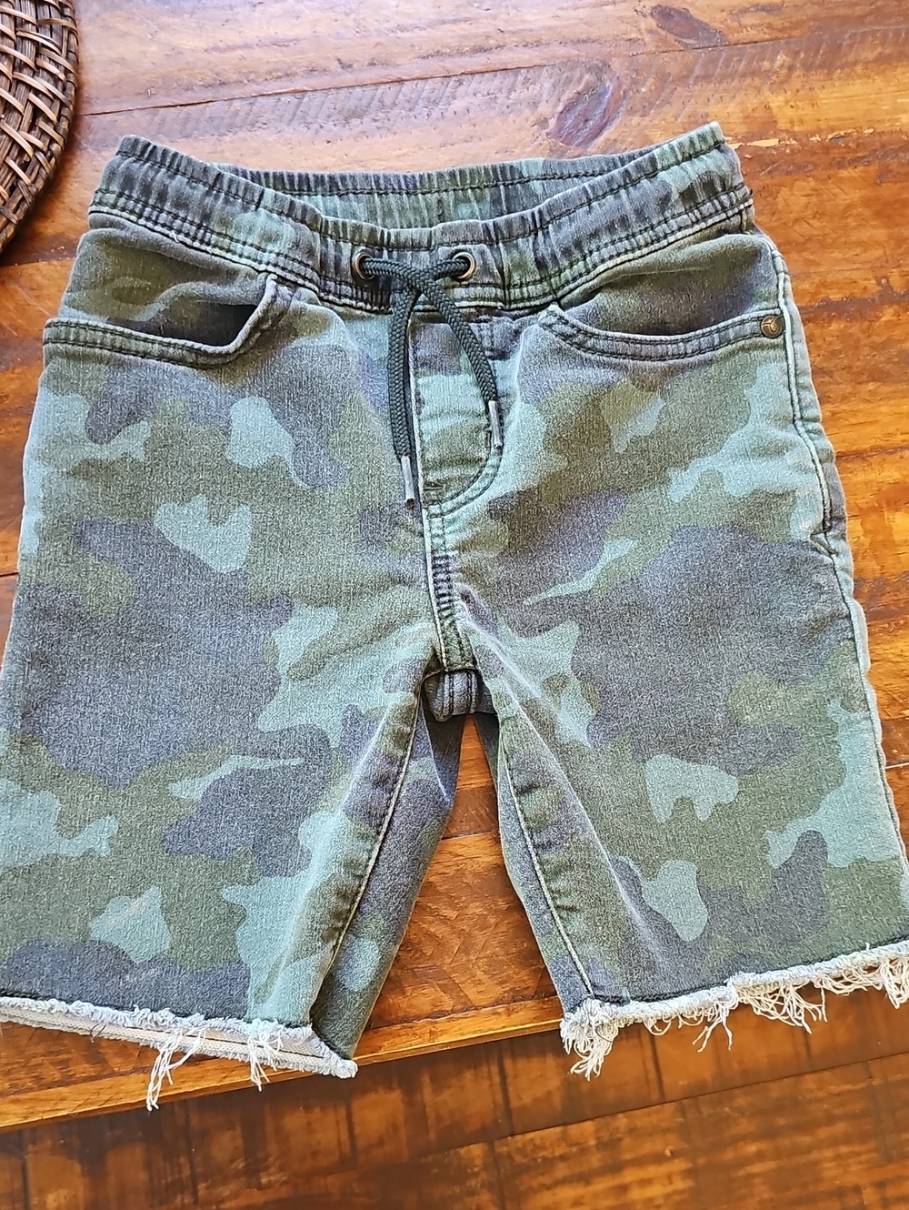 Kids Art Class Camo Drawstring Shorts - Green